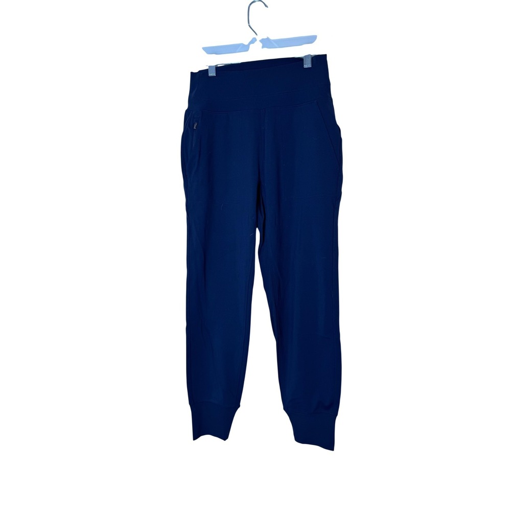 Athleta Jogger Pants Womens SP Blue Pull On Elastic Waist Zip‎ Pocket Gym Yoga